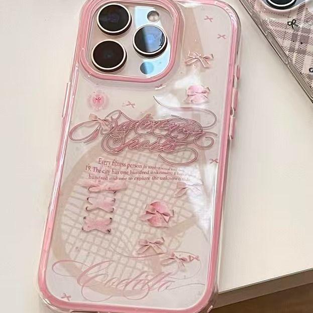 Розовый кружевной чехол с бантом и леопардовым принтом для телефона Apple iPhone 16 promax - мягкий силиконовый противоударный креативный чехол для iPhone16/15/14/13/12/11/Pro/Plus/Promax