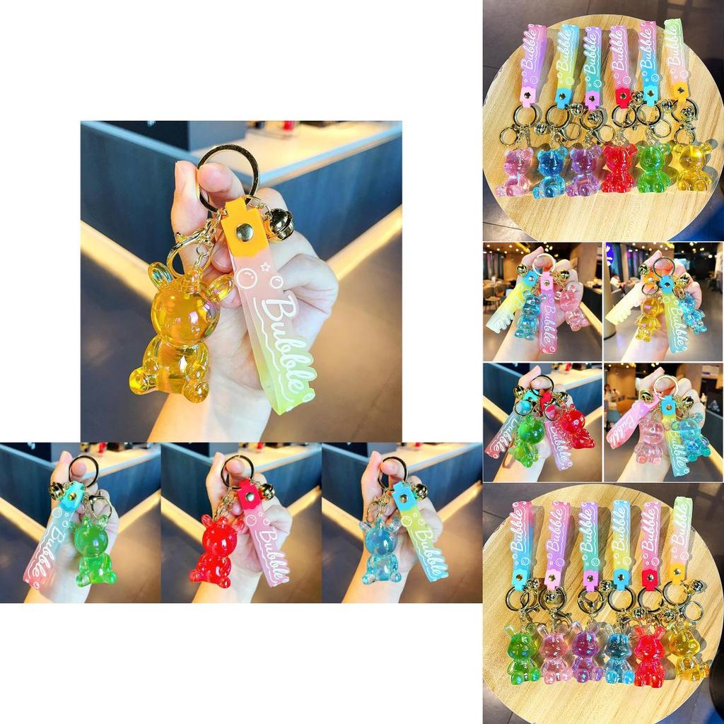 Colorful Resin Cartoon Keychains Bear And Rabbit Perfect For Party Favors