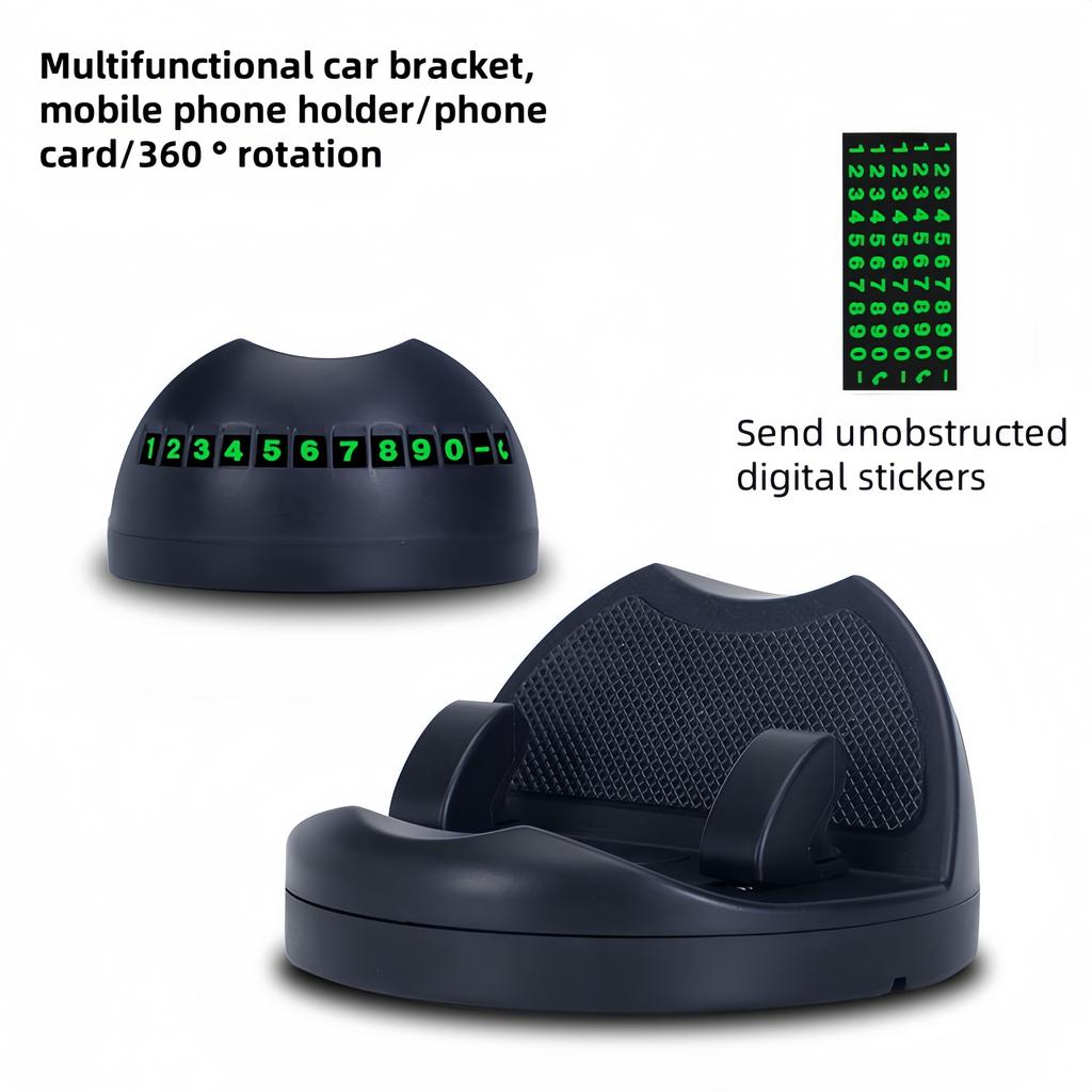 Держатель телефона на приборную панель автомобиля с вращением на 360° и дисплеем экстренных контактов - универсальное нескользящее крепление