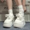 2025 новые Zhao Ruth, те же самые увеличивающие рост маленькие ароматные высококачественные маленькие белые туфли с толстой подошвой универсальные ветровые туфли для кампуса