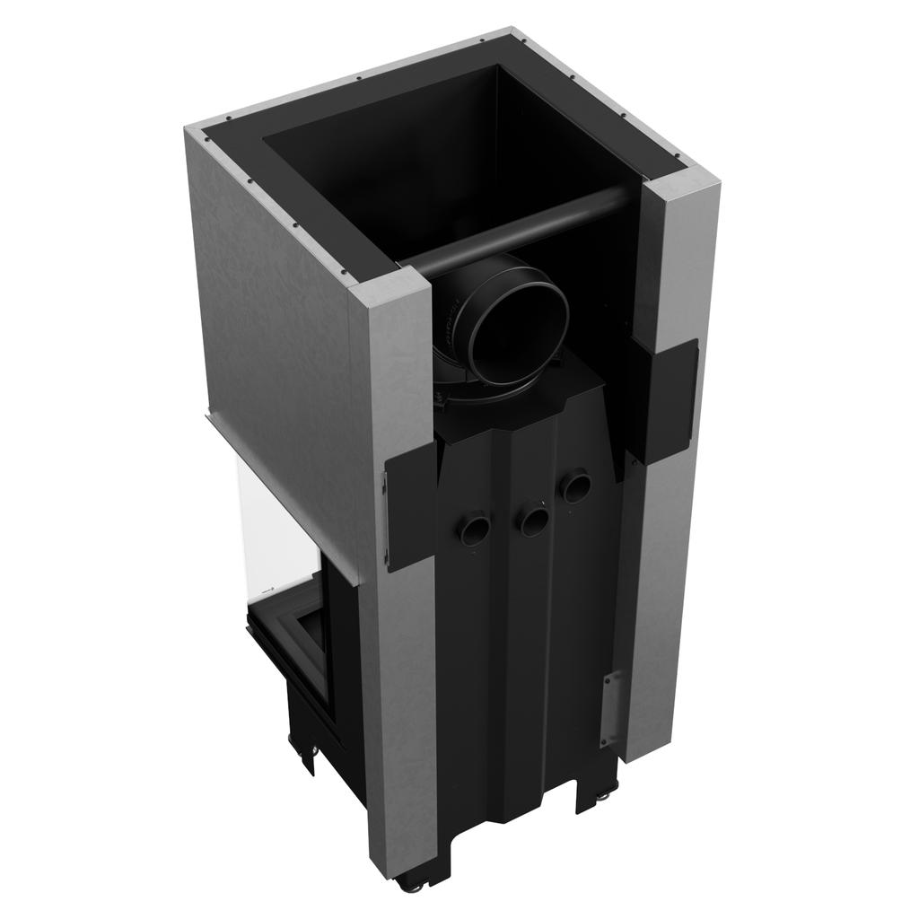 Стальной камин KRATKI NBC 600/400 9 кВт Ø 200 Подъемный черный термотек