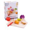 Wooden Toy - My Wooden Vegetables To Cut - 5 Vegetables - Knife Included - Cutting Board 15x21 Cm
