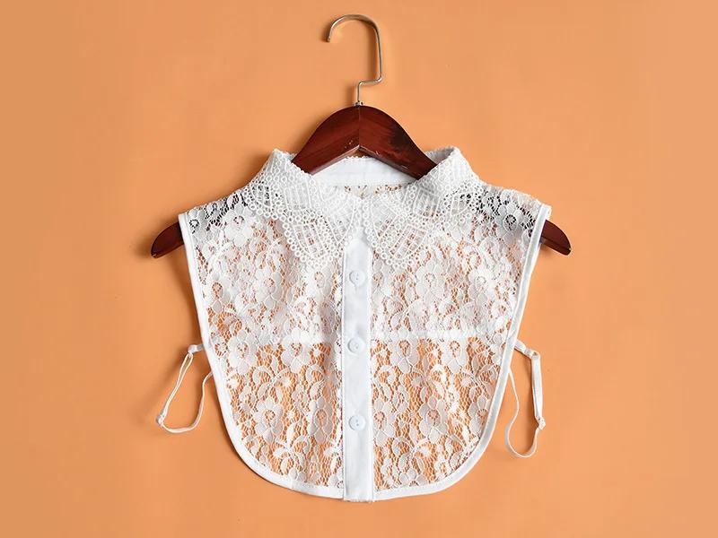 Shirt Fake Collars for Womens White Black Vintage Detachable Collar False Collar Lapel Turn Down Blouse Top Tie Decor