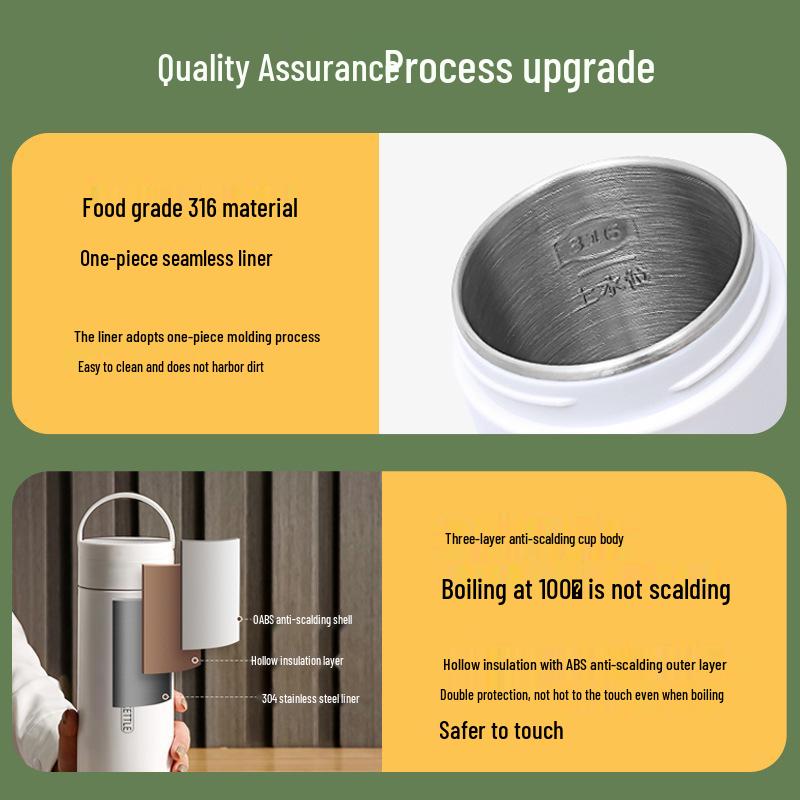 110 В США Портативный дорожный чайник с контролем температуры, Маленькая электрическая чашка для нагрева воды, Отображение в градусах Фаренгейта