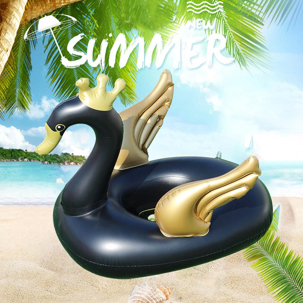 Inflatable Float Baby Swimming Circle White/Black Swan Swim Circle Water Fun Toys Children Holiday Water Sport Beach Party Toys