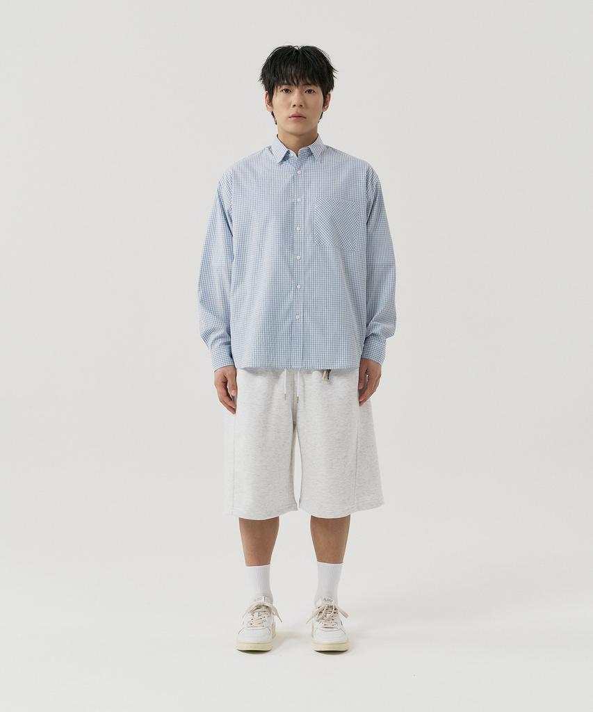 GNOK Curved Sweat Shorts [White Melange]