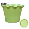 Modern Matte Planters for Office Large Flower Pots with Drainage Holes And Tray Saucers, Ruffled Edge Planter Leakage Proof Balcony Indoor Outdoor