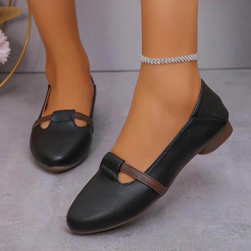 Обувь для женщин 2024 года, горячая распродажа, женские туфли на плоской подошве One Kick, осенние туфли с острым носком, разноцветные, повседневные, удобные, офисные женские туфли