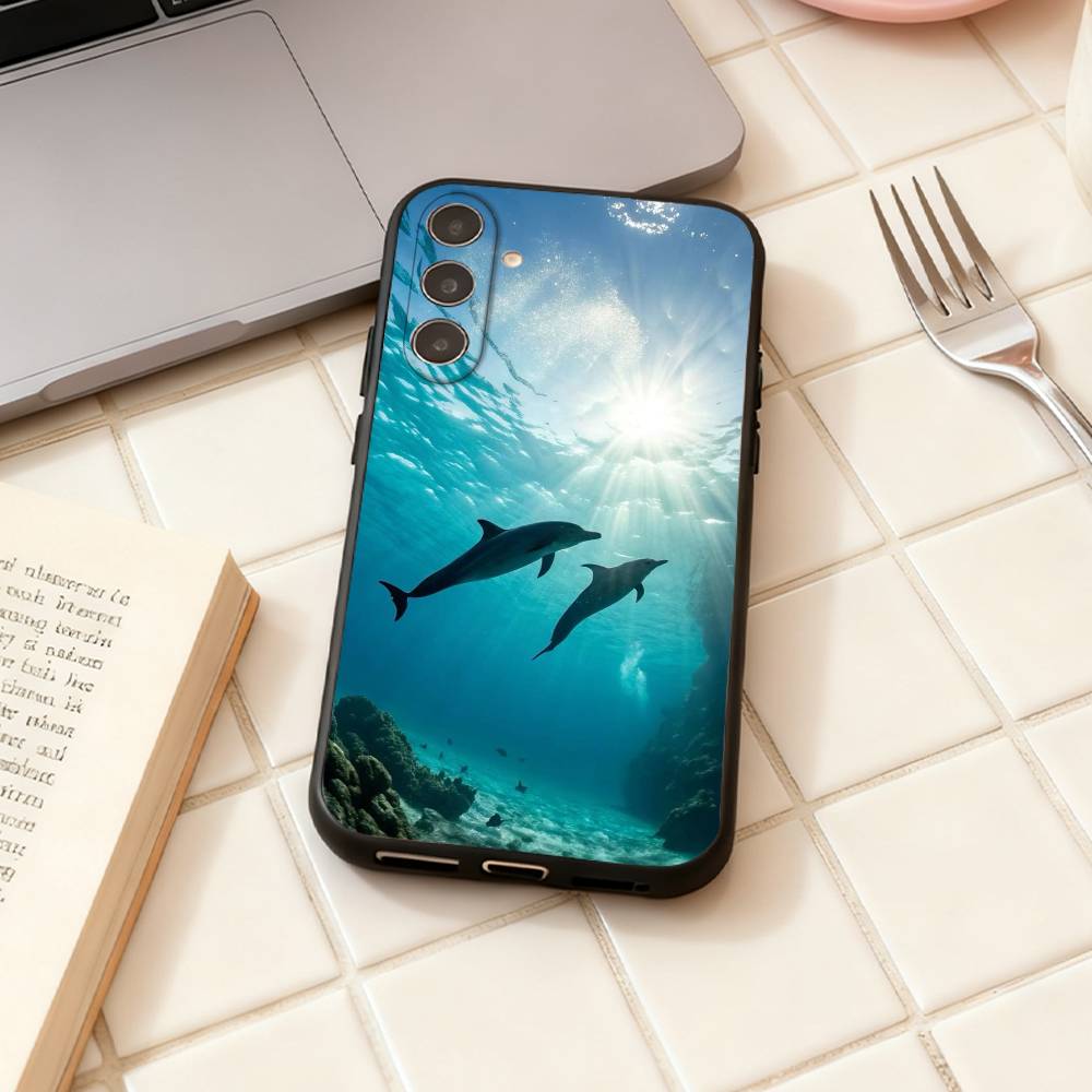 Крутой чехол для телефона с морскими узорами Для Samsung Galaxy A73,A72,A71,A70,A53,A52,A51,Другие Мягкий черный корпус