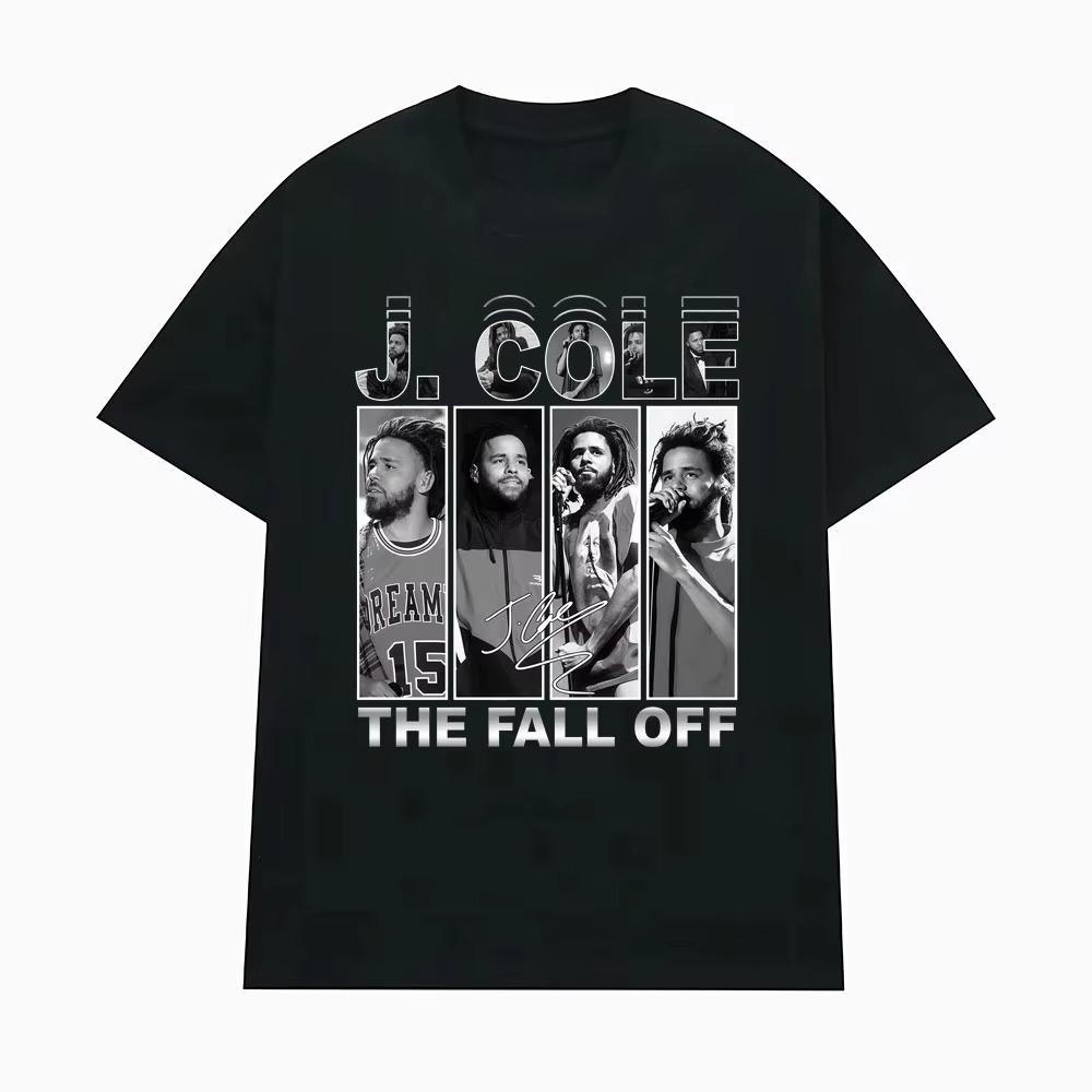 JCole The Fall Off Album 2026 Merch Tee Shirt Unisex Women Fashion Hip Hop Short Sleeve Tshirt Vintage ONeck pure Cotton Tshirt