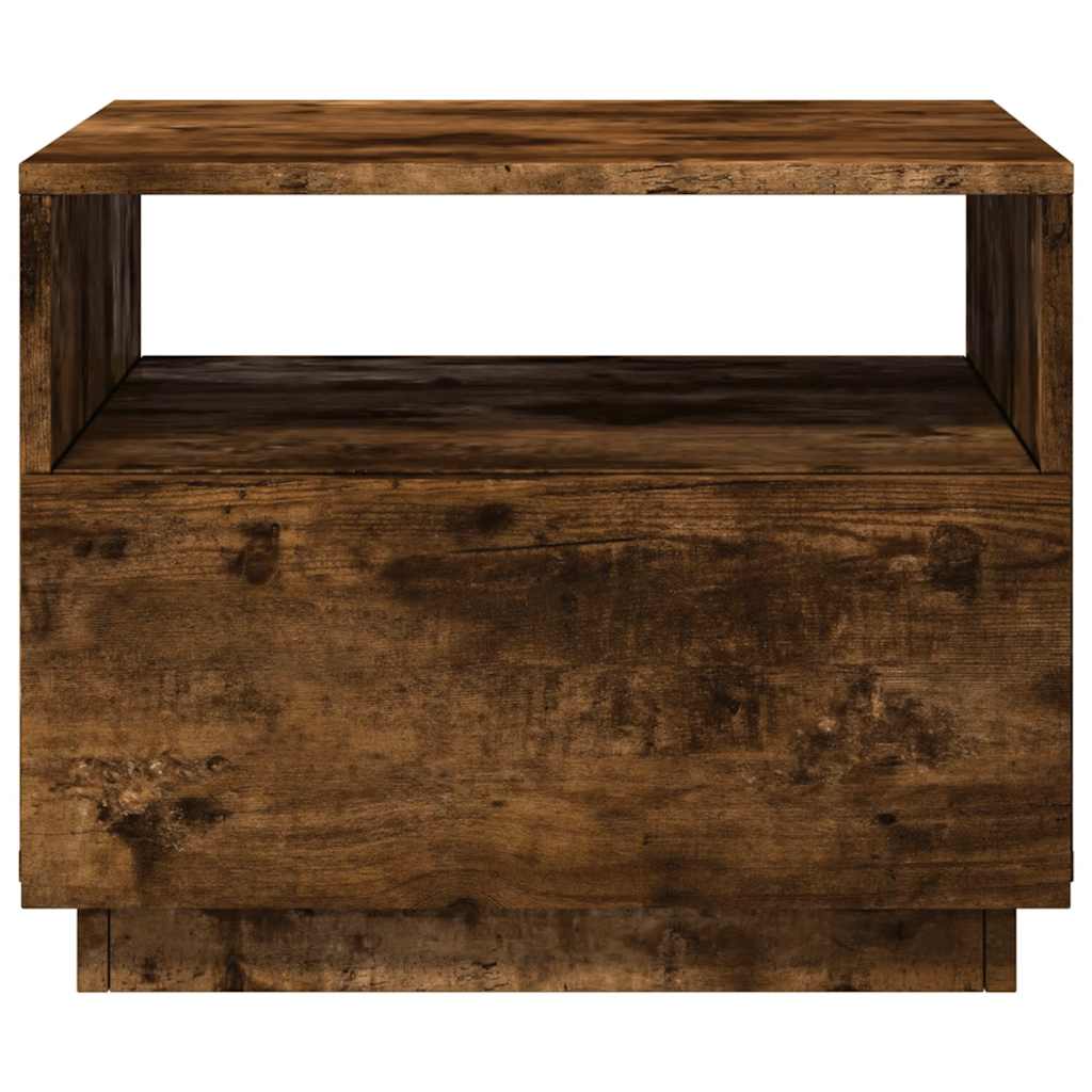 LED Coffee Table in Smoked Oak 50 x 49 x 40 cm