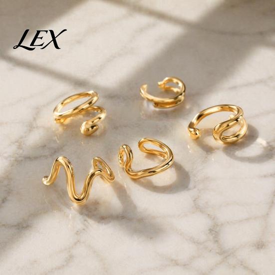 Foot Ring Set 5Pcs Irregular Toe Set, Non Tarnish Golden Plated Alloy Summer Band, Adjustable Open Jewelry for Women Stackable Accessories