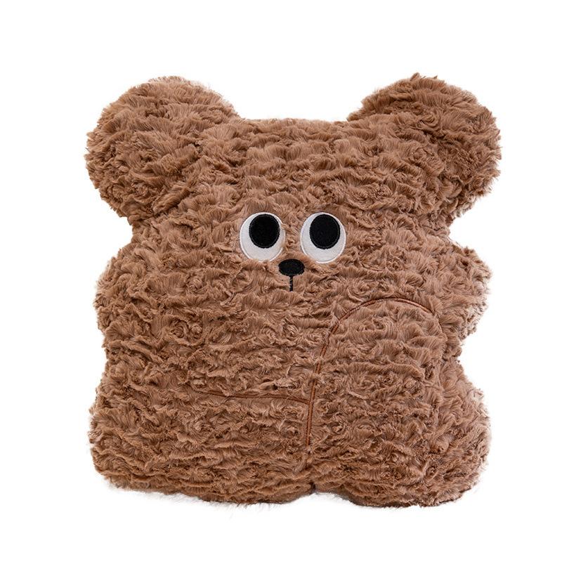Big-eyed bear plush throw pillow cute ins wind dog sofa cushion office seat waist rest lunch break lie pillow