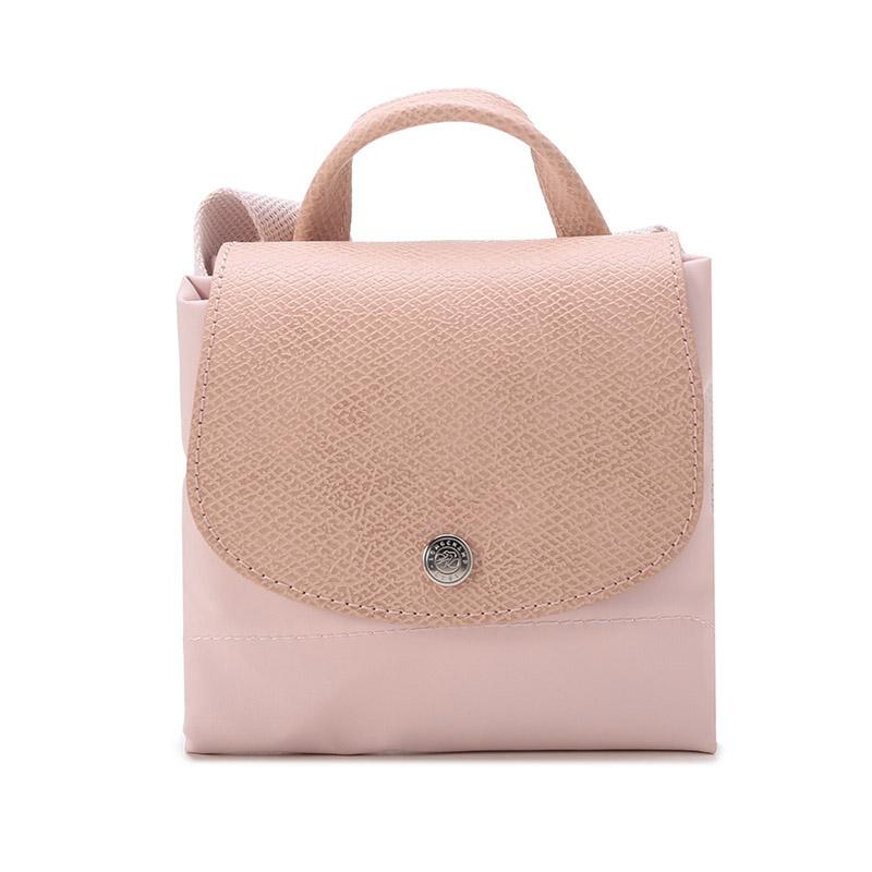 Longchamp Le Pliage Green 26 Молния Клапан Регулируемый плечевой ремень Переработанный холст с кожаной отделкой Рюкзак Женский рюкзак Сакура-Розовый 1699919P64