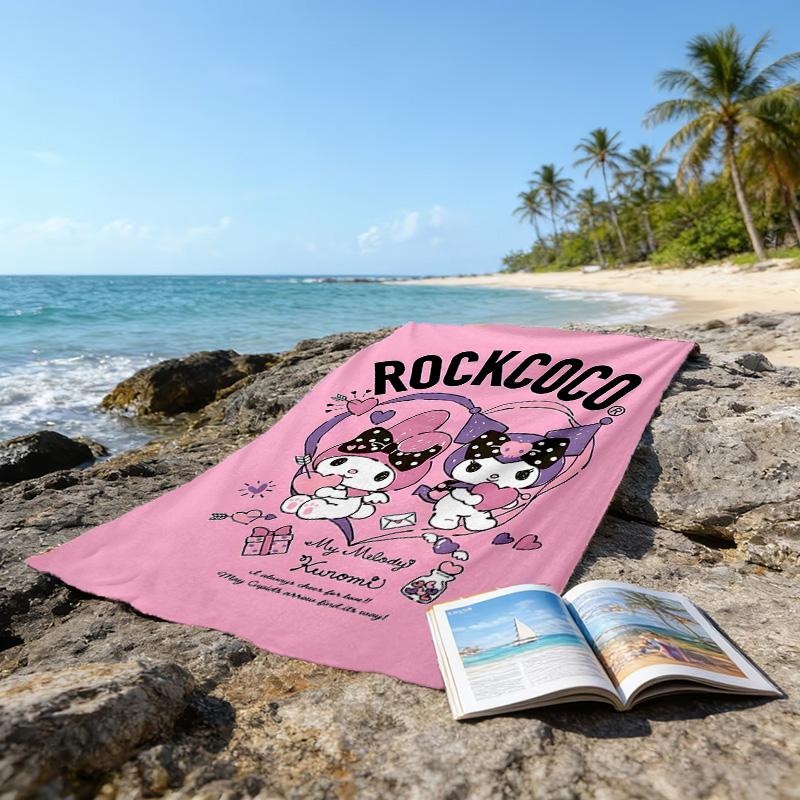 1pc Sanrio3 Beach Towel, Beach and Seaside Swimming Pool Equipment, Fashion Pattern, Rectangular, Travel Essentials