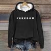 Women's Loose And Comfortable Round Neck Long Sleeved Hooded Sweatshirt With Printed Text