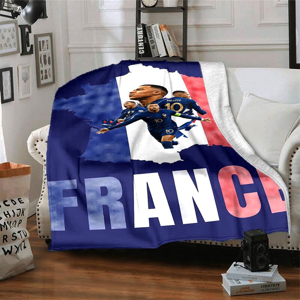 Parisian Football Celebration Blanket Soft Warm Cozy Great for Office Sofa Picnics for All Seasons Digital Print