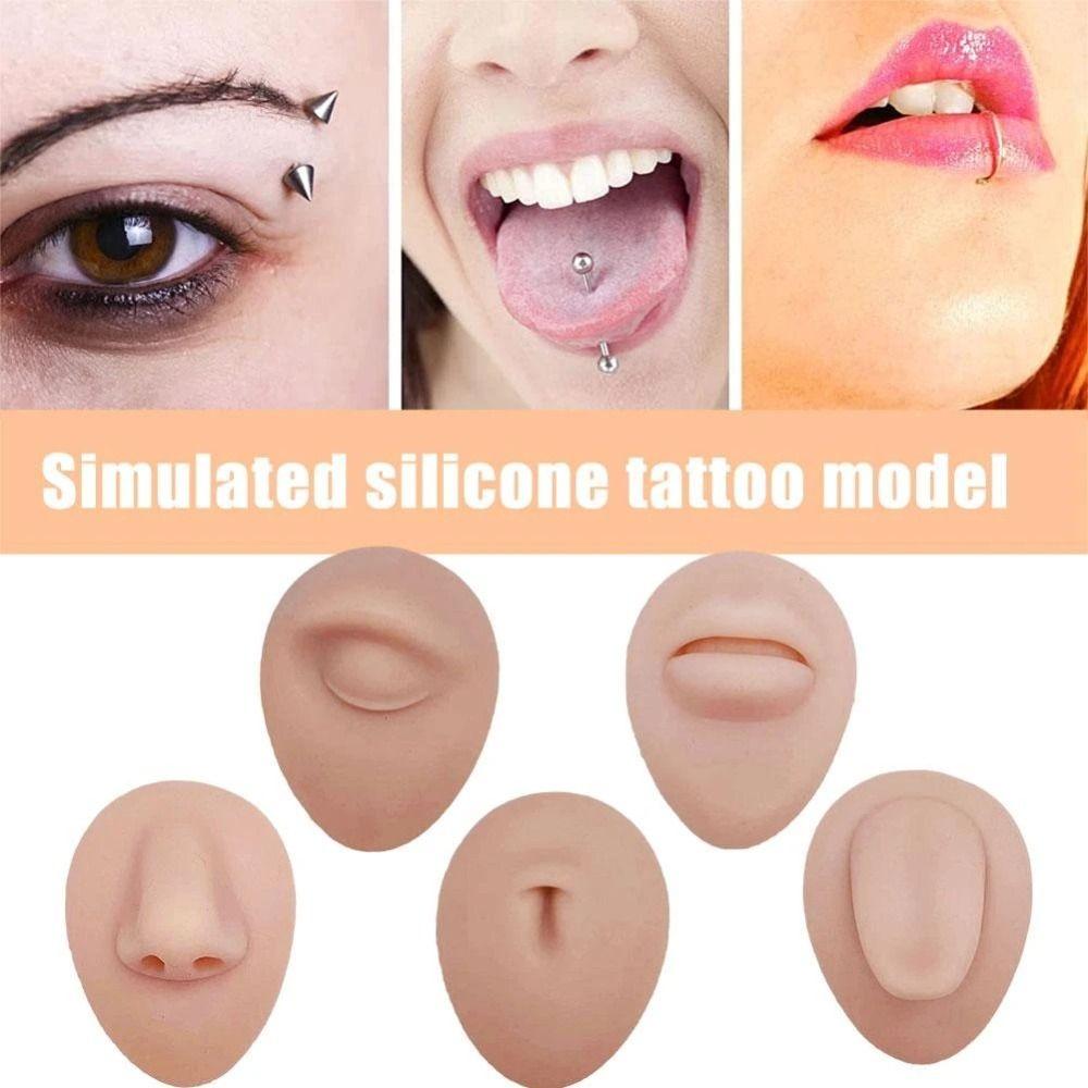 Дисплей Силиконовая Модель Лица Тату Пирсинг Практика Ювелирный Инструмент Симуляция Часть Тела