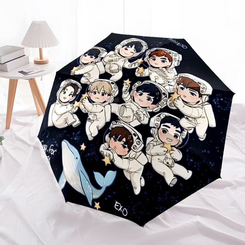 1 шт. Автоматический складной зонт EXO - Компактный дизайн с 8 ребрами, Прочный пластик и железо, Легкий для повседневного использования на улице, a0929185