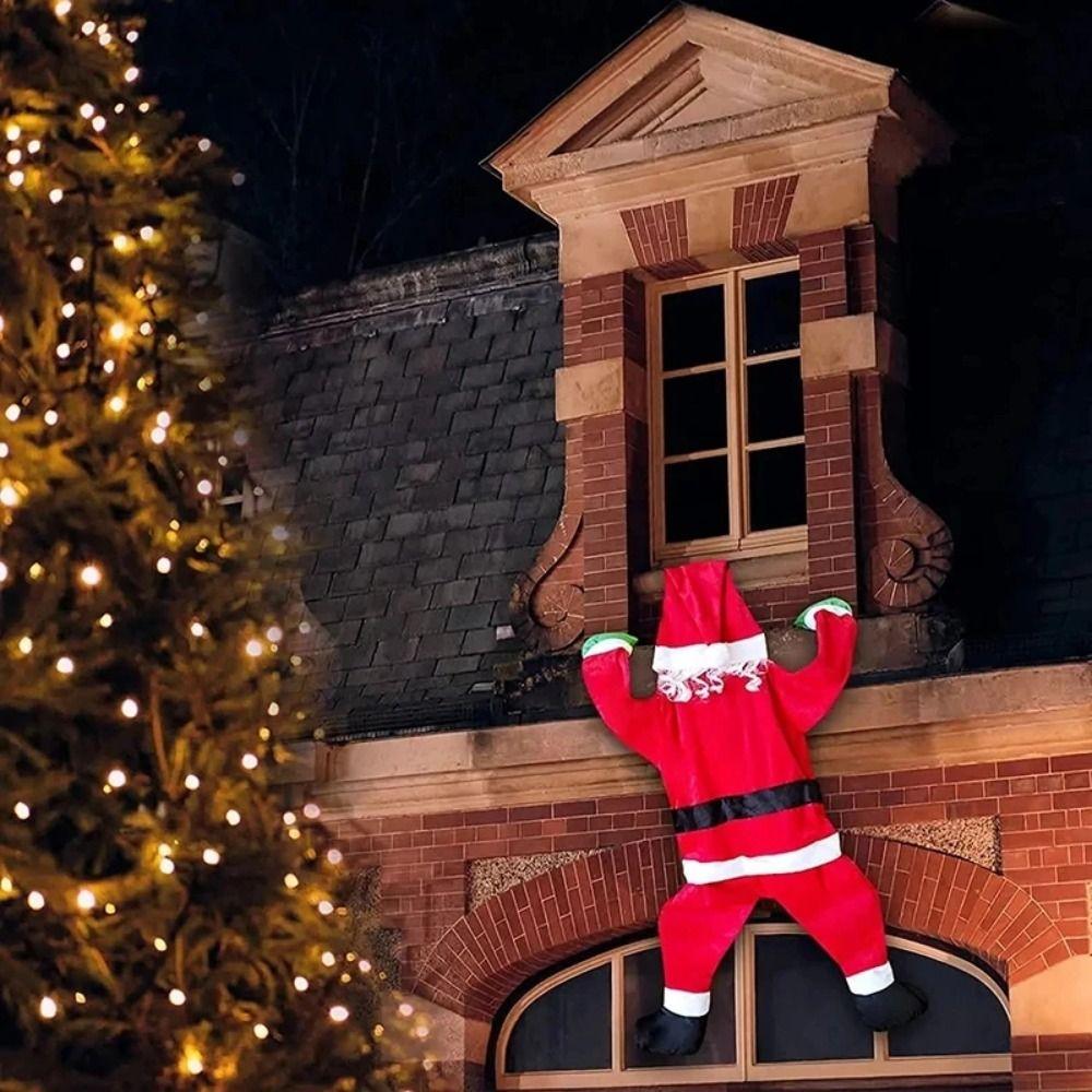 Climbing Design Santa Hanging Ornaments Hanging Style Santa Figure Christmas Ornaments Flannel Clothes Outdoor Climbing Santa