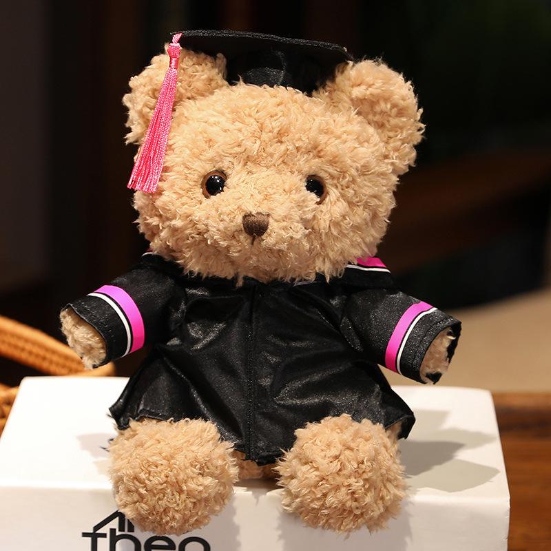 Doctor Graduation Teddy Bear Plush Toy with Hat, Customizable Logo