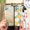 Anti-knock Flower Phone Case For Oukitel C22 Ring Back Cover Dirt-resistant Fashion Design Silicone Wrist Strap Lanyard