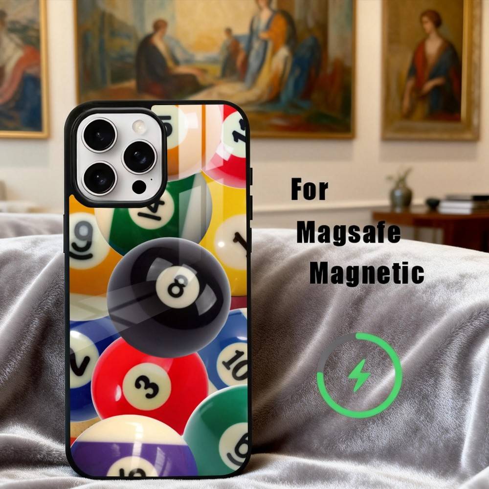 B-Billiards B-Ball S-Sports Phone Case For iPhone17,16,15,14,13,12,11 Plus,Pro Max Magnetic For Magsafe Wireless Charging