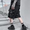Мужские шорты-карго в уличном панк-хип-хоп стиле, тактические techwear, до колена, широкие штанины