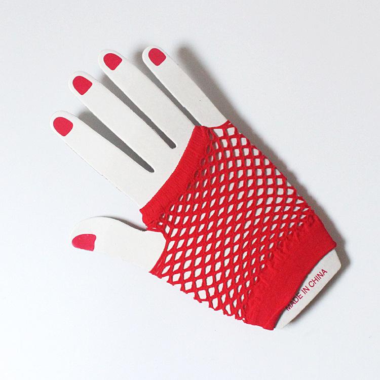 Короткие сетчатые перчатки для ночного клуба, многоцветные сексуальные эластичные перчатки, сетчатые перчатки в стиле панк, полые перчатки без пальцев