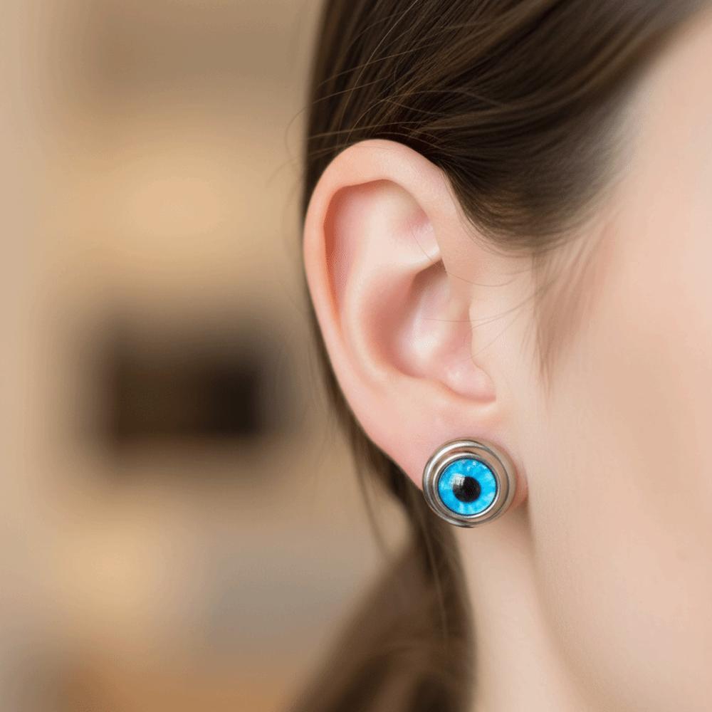 Waterproof Eye Necklace Titanium Demon Eye Earrings Blue Eyes Choker Chain Lucky Jewelry