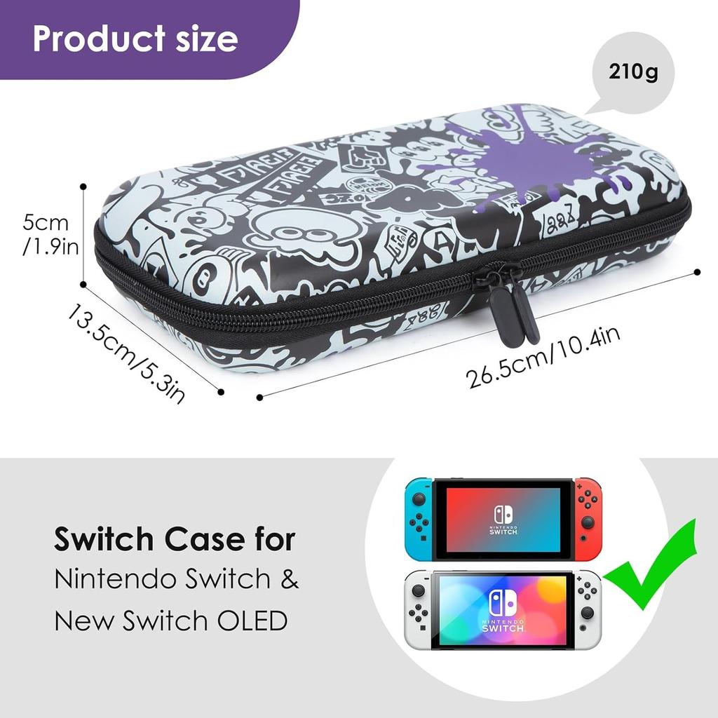 Чехол для переноски, совместимый с моделью Nintendo Switch OLED, легкий водонепроницаемый защитный чехол для хранения, аксессуары с 10 игровыми картриджами