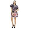 Women Bohemian Printed Kaftan Dress Cotton Short Tunic Beach Caftan