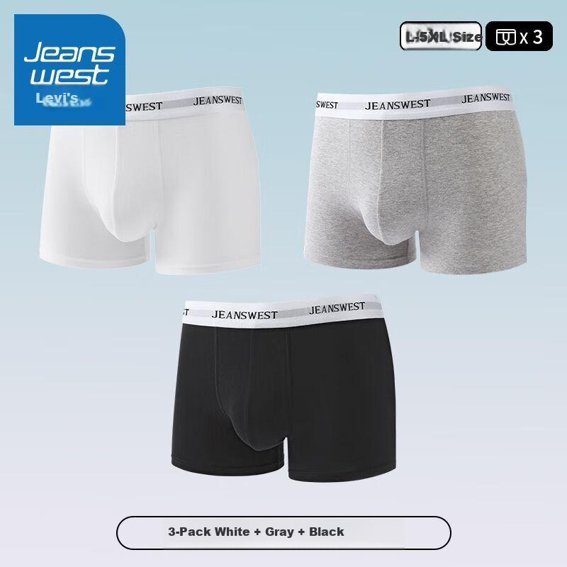 JEANSWEST Мужское нижнее белье, Чистый хлопок, Всесезонное, Большого размера, Дышащее, Свободного кроя, Молодежные мужские боксеры, Шорты, 3 штуки