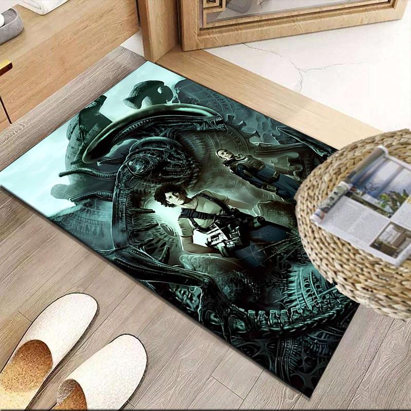 Alien Artwork Carpet, Kitchen Rugs, Yoga Mat, Non-Slip Mats, Rug for Bathroom, Living Room bedroom, Camping Rugs Christmas Gift