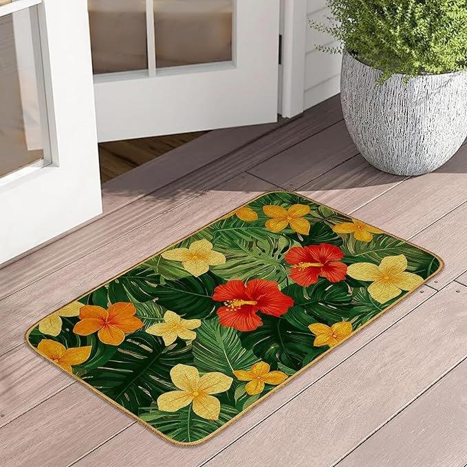 Retro Butterfly Floor Mat Bathroom Door Mat Dirt Resistant and Easy To Maintain Foot Mat