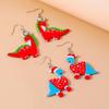 European and American Trendy Star Dinosaur Dangle Earrings - Cute Animal Ear Hooks, Perfect Christmas Gift