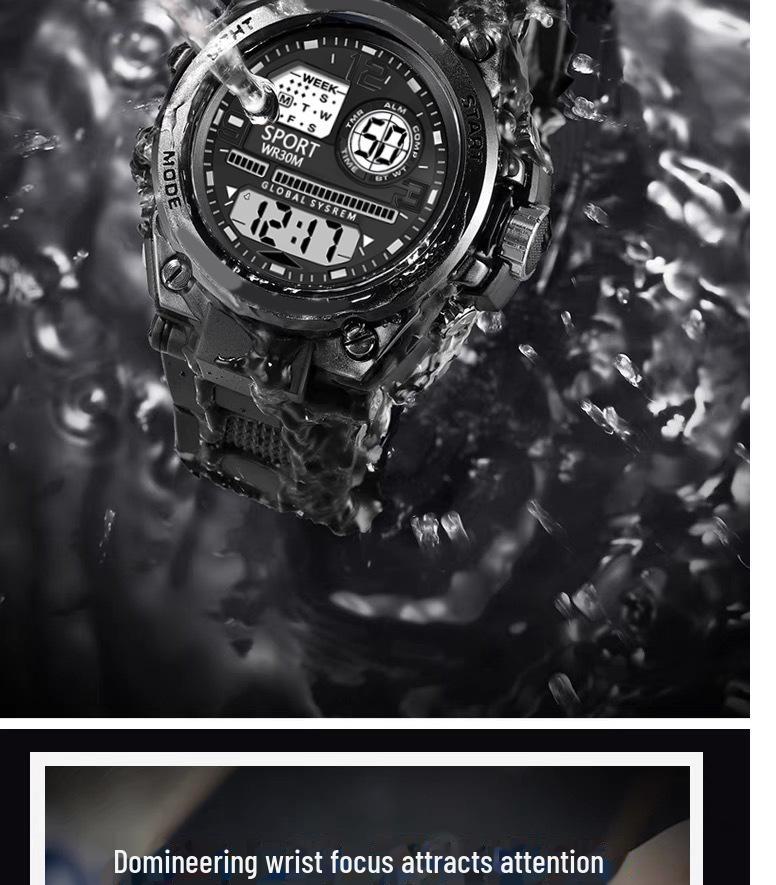 2024 Мужские и подростковые спортивные многофункциональные электронные часы