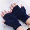 Autumn Elastic Stretch Fingerless Mittens Imitation Mink Hair Half Finger Gloves Plush Knitted