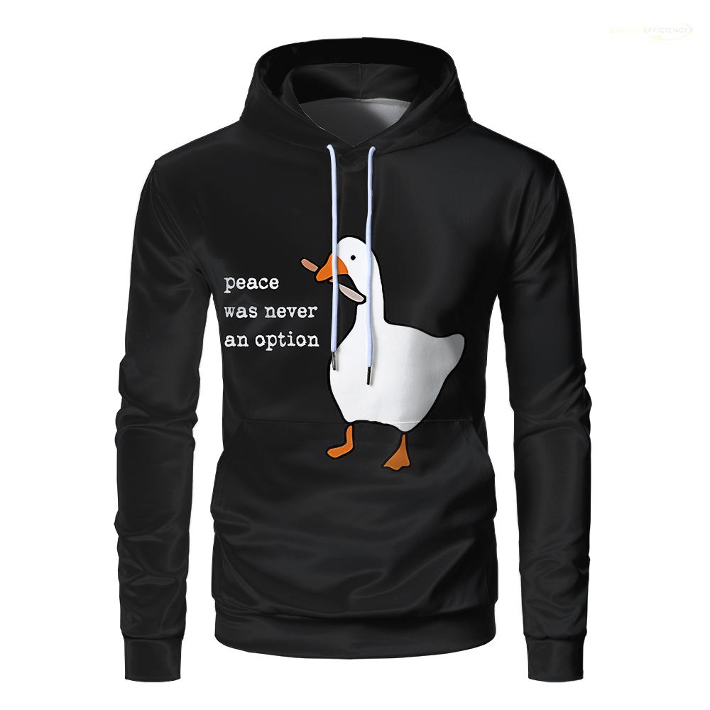 Мир никогда не был вариантом. Толстовки с капюшоном для мужчин Goose. Модные повседневные зеленые толстовки с изображением животных для мальчиков и девочек. Забавный пуловер с капюшоном.