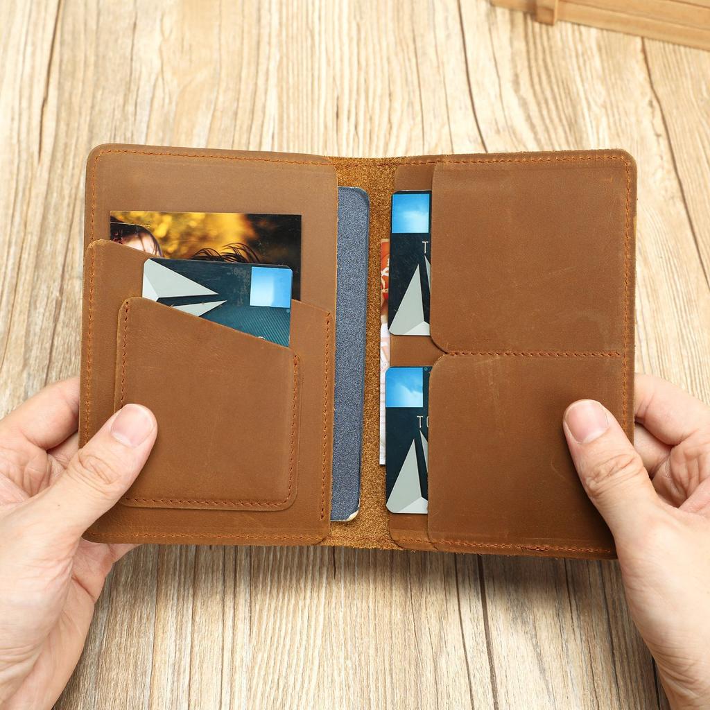 Многофункциональный картхолдер, мужской кошелек из натуральной кожи в стиле ретро, простой кошелек для мелочи из кожи Crazy Horse