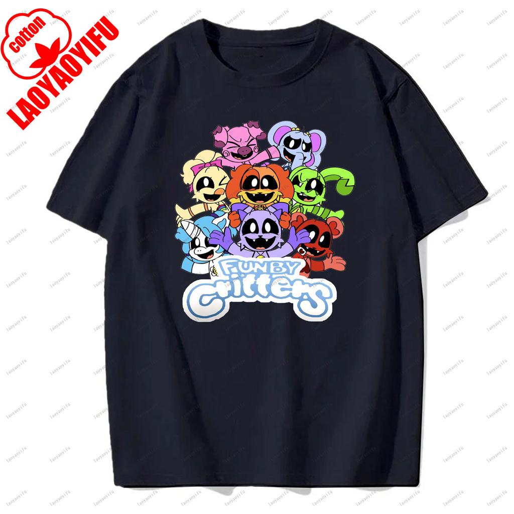 Smiling Critters T-shirts Breathable Camisetas Harajuku Tops Men T Shirt Casual for Daily Wear and Casual Outings