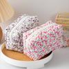 Floral Handheld Cosmetic Bag With Zipper For Travel And Daily Use