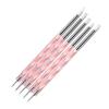 5Pcs/Set Stainless Steel Nail Art Pen 2 Ways Dotting Tool Durable Marbleizing Painting Pens