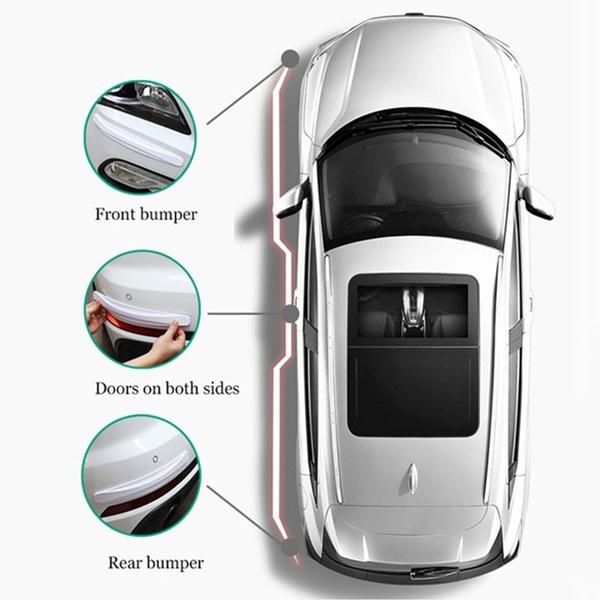 2Pcs Car Bumper Protector Strip Guard Corner Protection Strips Scratch Protector Crash