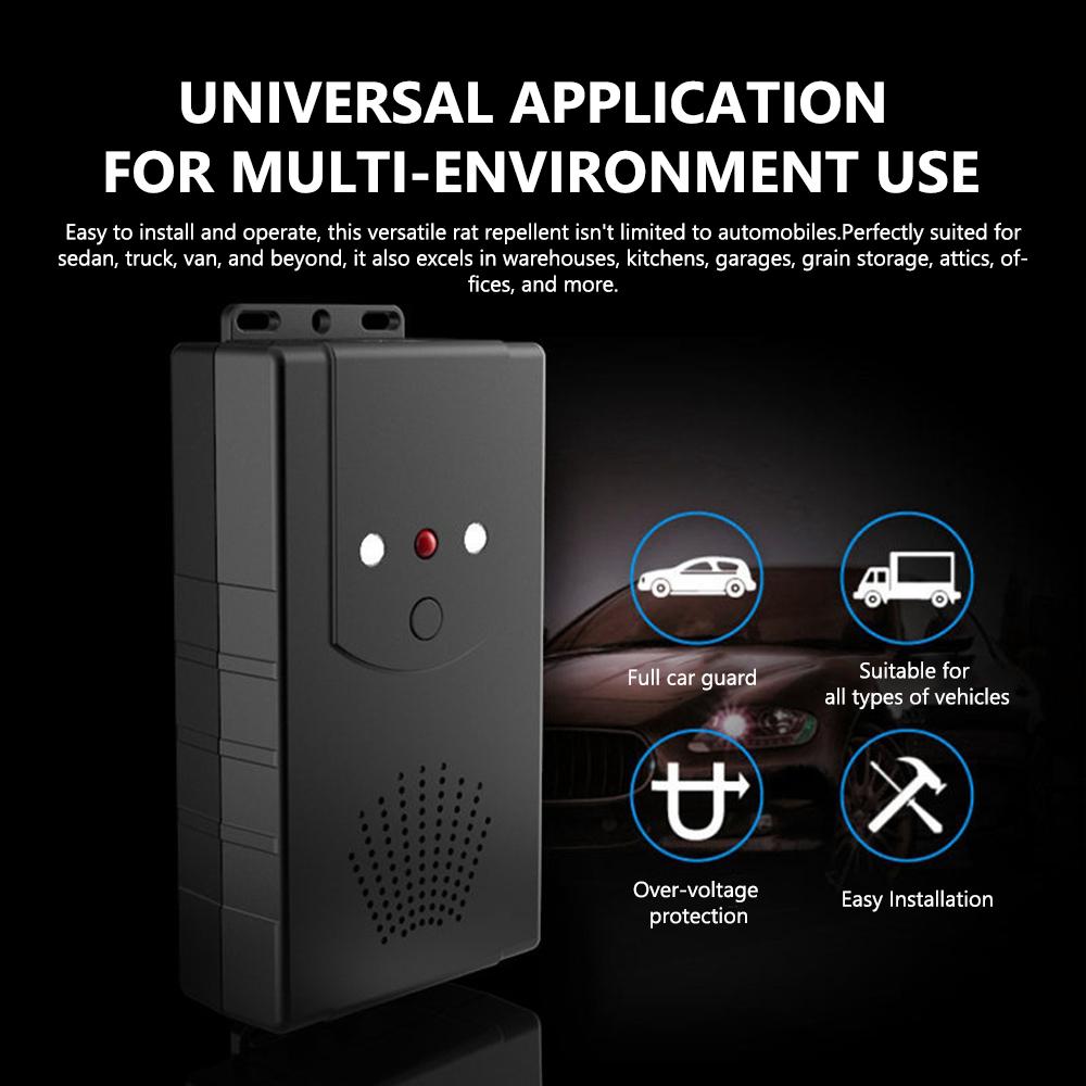 Car Under Hood Animal Repeller Rodent Rat Repellent Mice Repeller Deterrent Device with LED Strobe Light Support 3