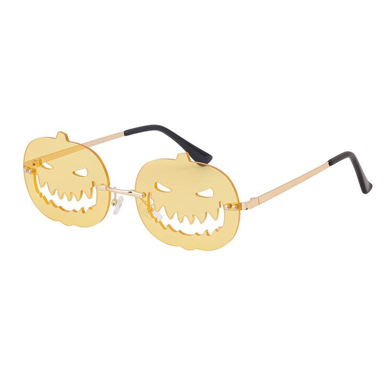 Персонализированные солнцезащитные очки 'Тыква' Женские модные безободковые солнцезащитные очки Забавные очки Солнцезащитные очки