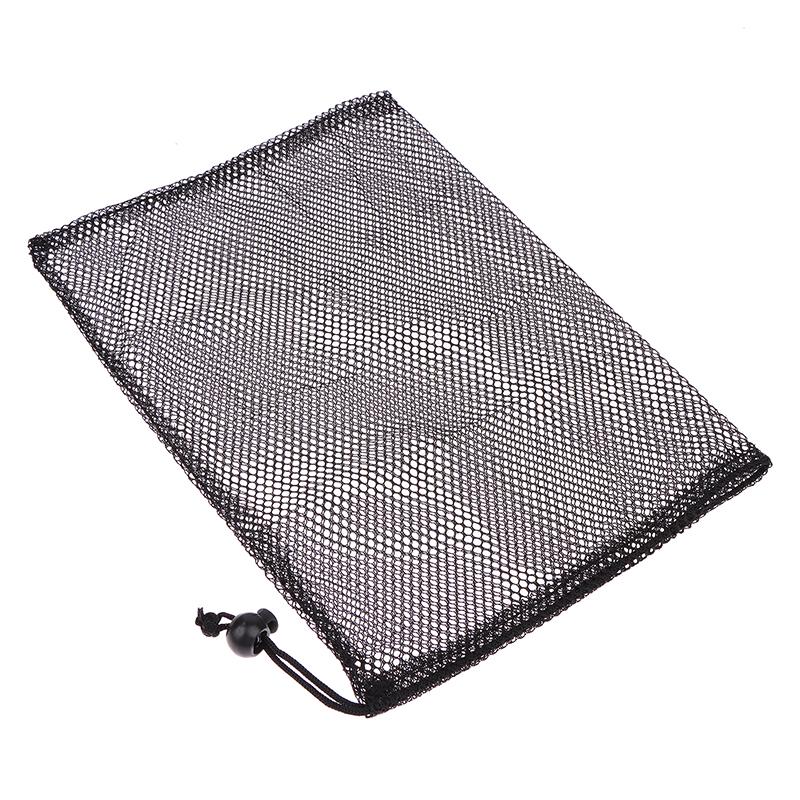 Черная прочная нейлоновая сетчатая сумка на шнурке для хранения, многоцелевой мешок для дома, путешествий, активного отдыха, белья, вещей