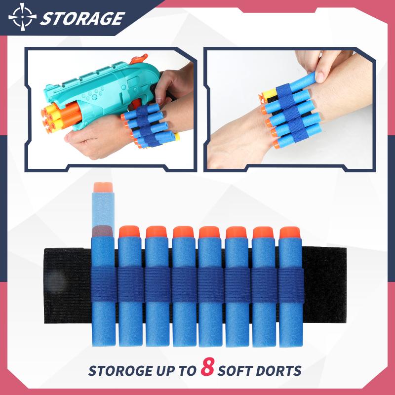 Детский пистолет на мягких пулях 6-S с 20 пулями, мишень, браслет-мишень, игрушечный пистолет Nerf Blaster, для стрельбы в помещении и на улице, бластер с дротиками, подарок