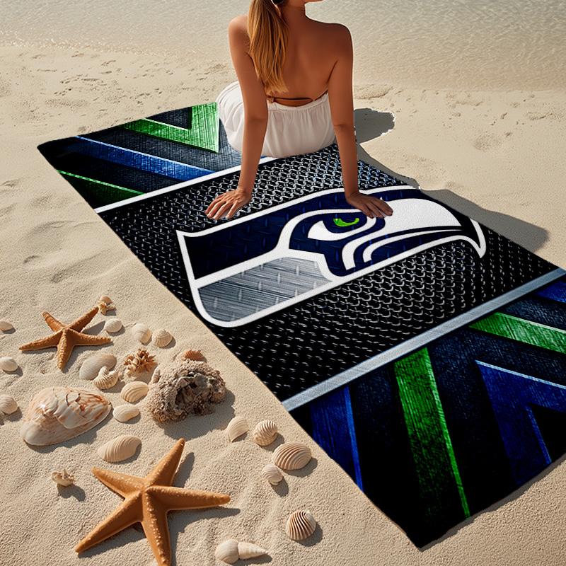 Seahawks Team Spirit Microfiber Beach Towel, Lightweight And Quick-Dry, for Summer Travel, Beach Essential, Swimming Pool