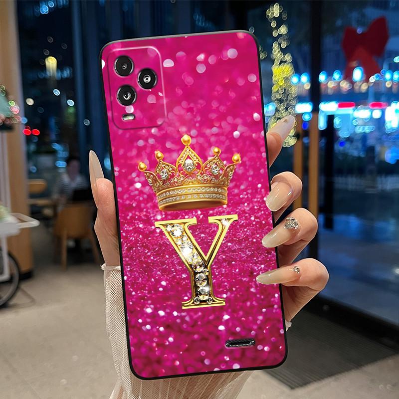 Crown Initial Letter Black Case For BLU View 5 Pro Protective Soft Silicone Shockproof Casing For BLU View 5 Pro Back Cover